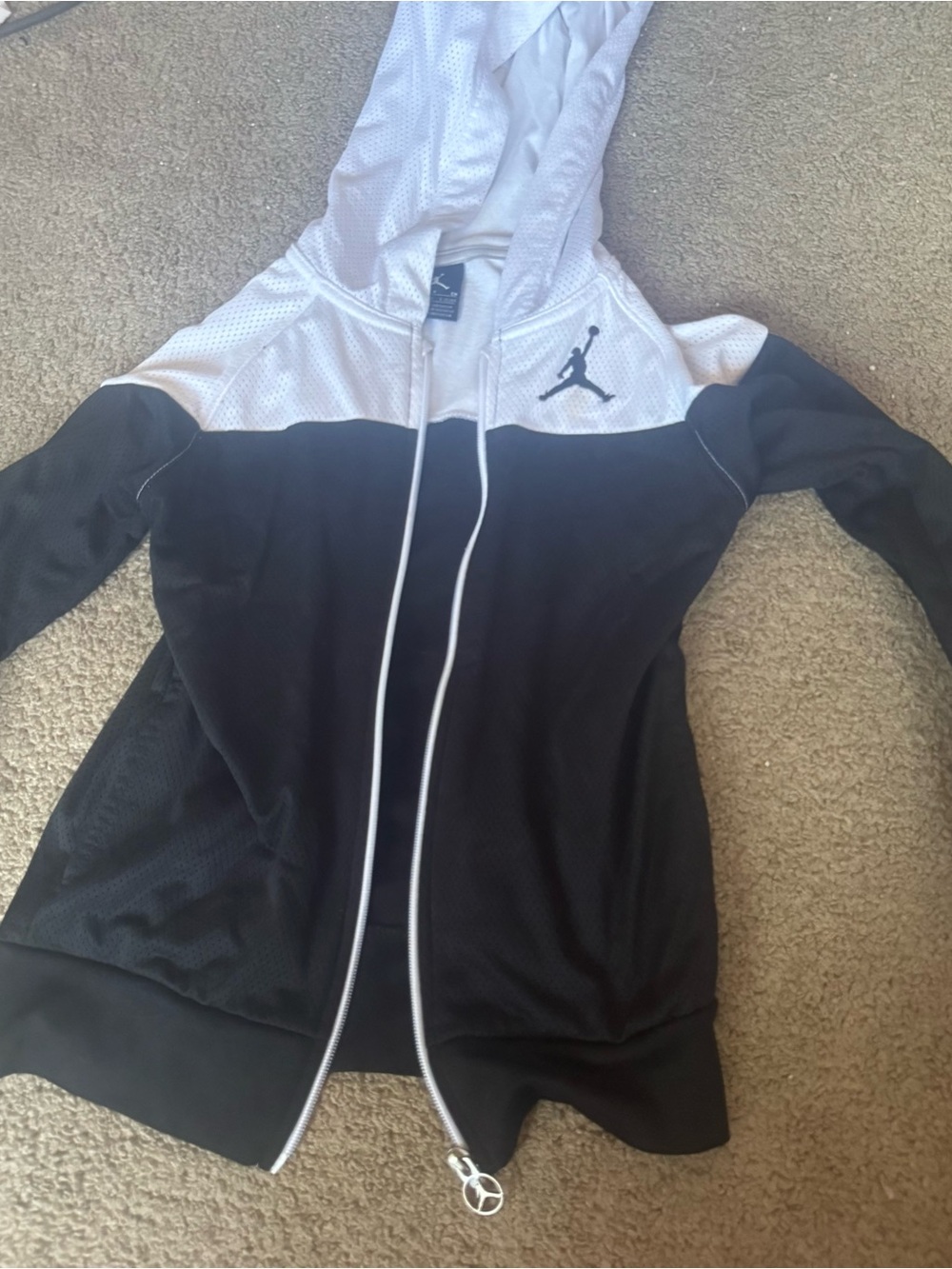 Jordan Black and White Hooded Full-Zip Jacket